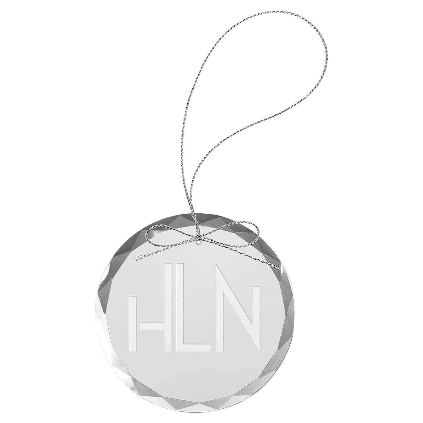 3 1 4 Clear Round Glass Ornament with Silver String