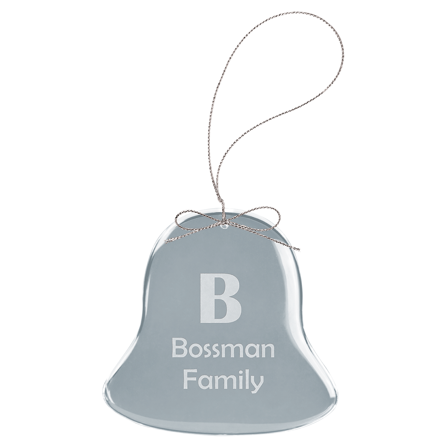 3 Clear Bell Glass Ornament with Silver String