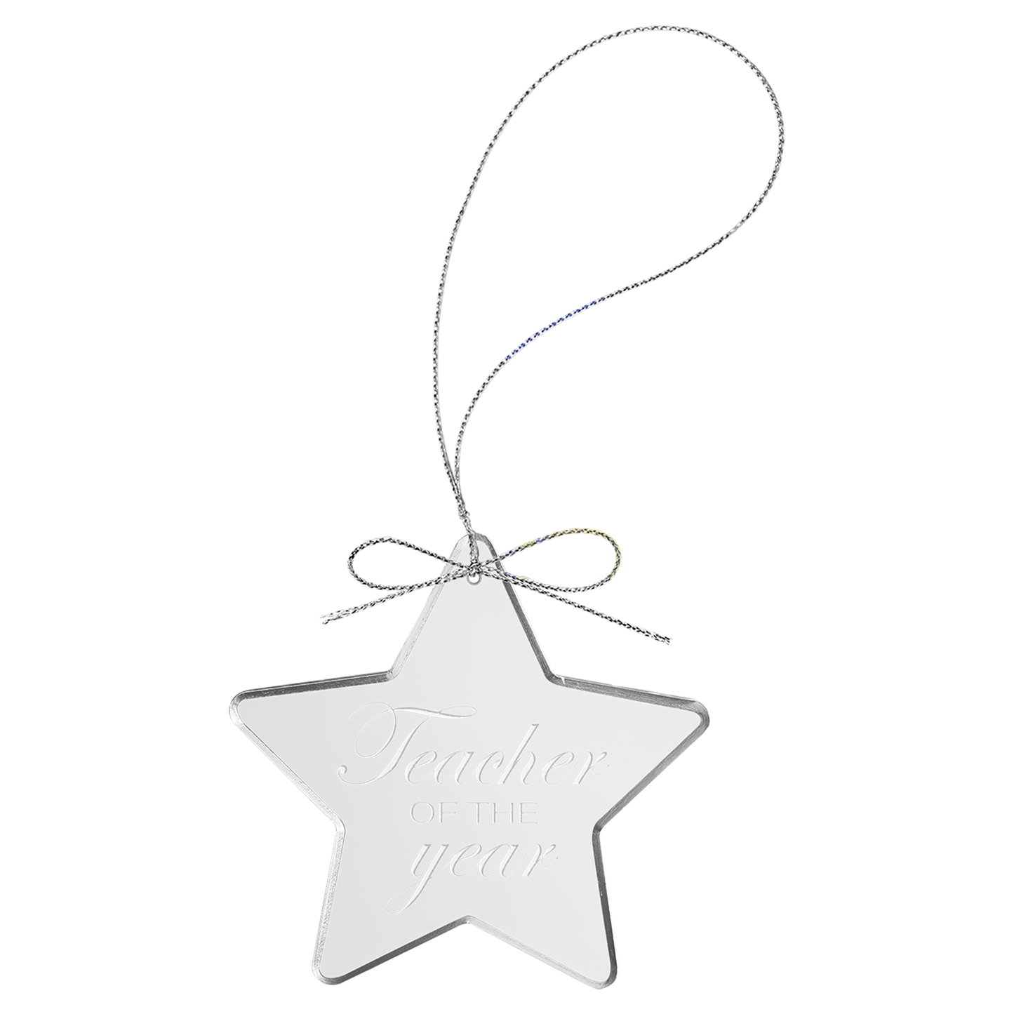 3 1 4 Clear Star Glass Ornament with Silver String