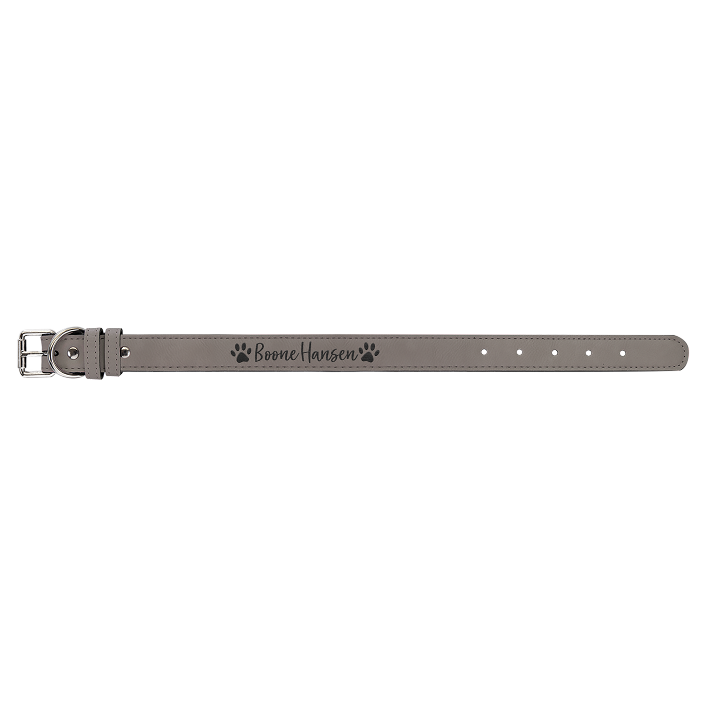 Small 15 x 3 4 Gray Laserable Leatherette Dog Collar