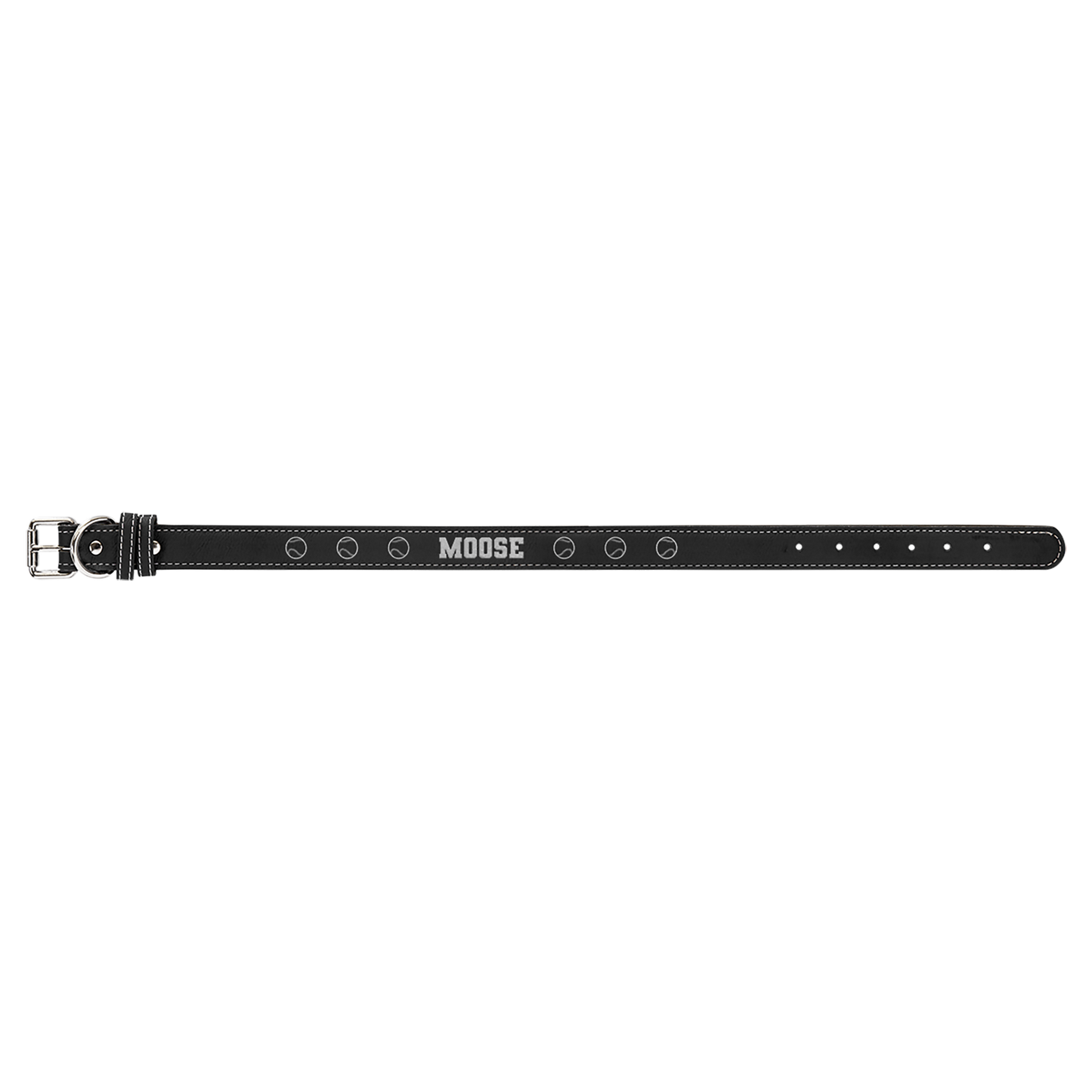 Extra Large 27 x 1 1 4 Black Silver Laserable Leatherette Dog Collar