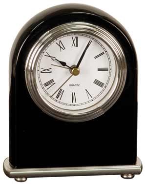 4 x 5 Black Piano Finish Arch Desk Clock