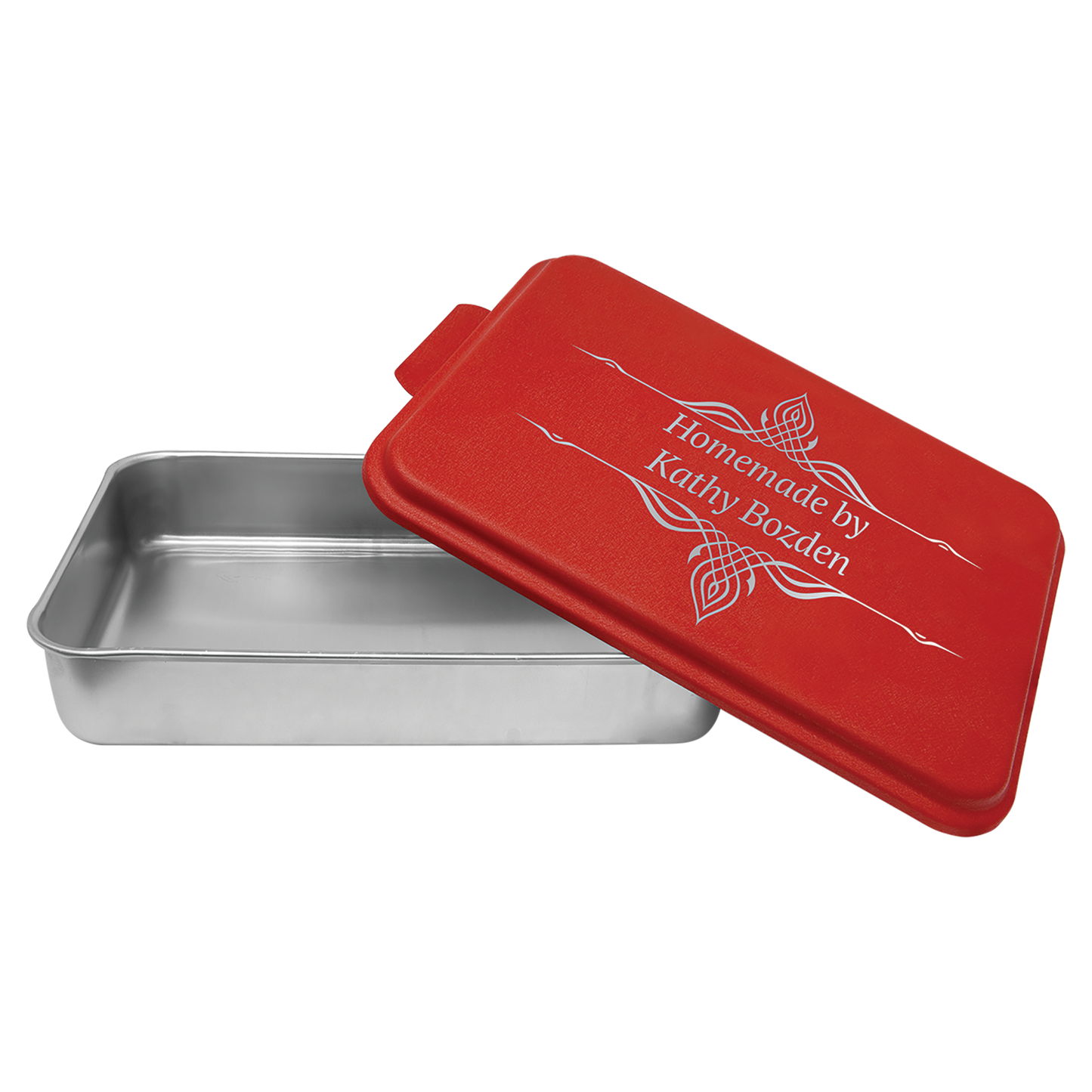 Aluminum Cake Pan with Colored Powder Coated Lid  9 x 13