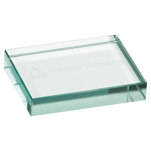 4 x 3 Jade Glass Paperweight