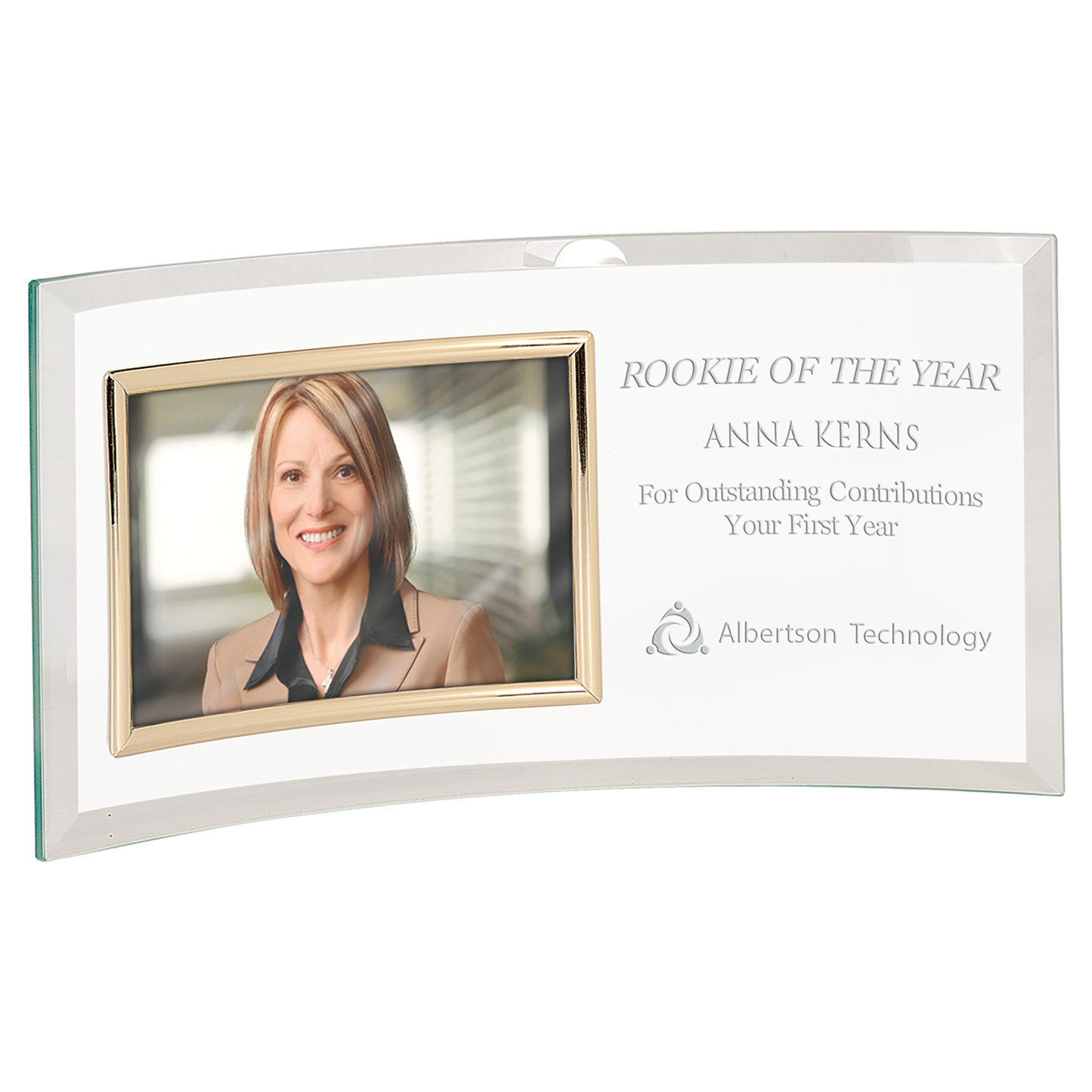 12 3 4 x 6 1 2 Jade Glass Crescent with 6 x 4 Picture Frame