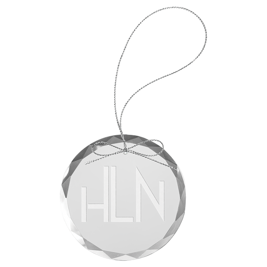 3 1 4 Clear Round Glass Ornament with Silver String