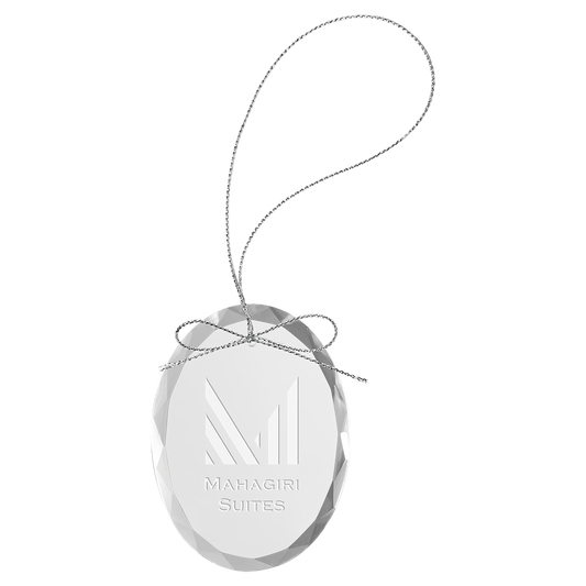 3 1 4 Clear Oval Glass Ornament with Silver String