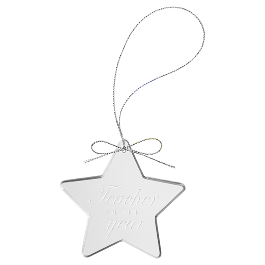 3 1 4 Clear Star Glass Ornament with Silver String