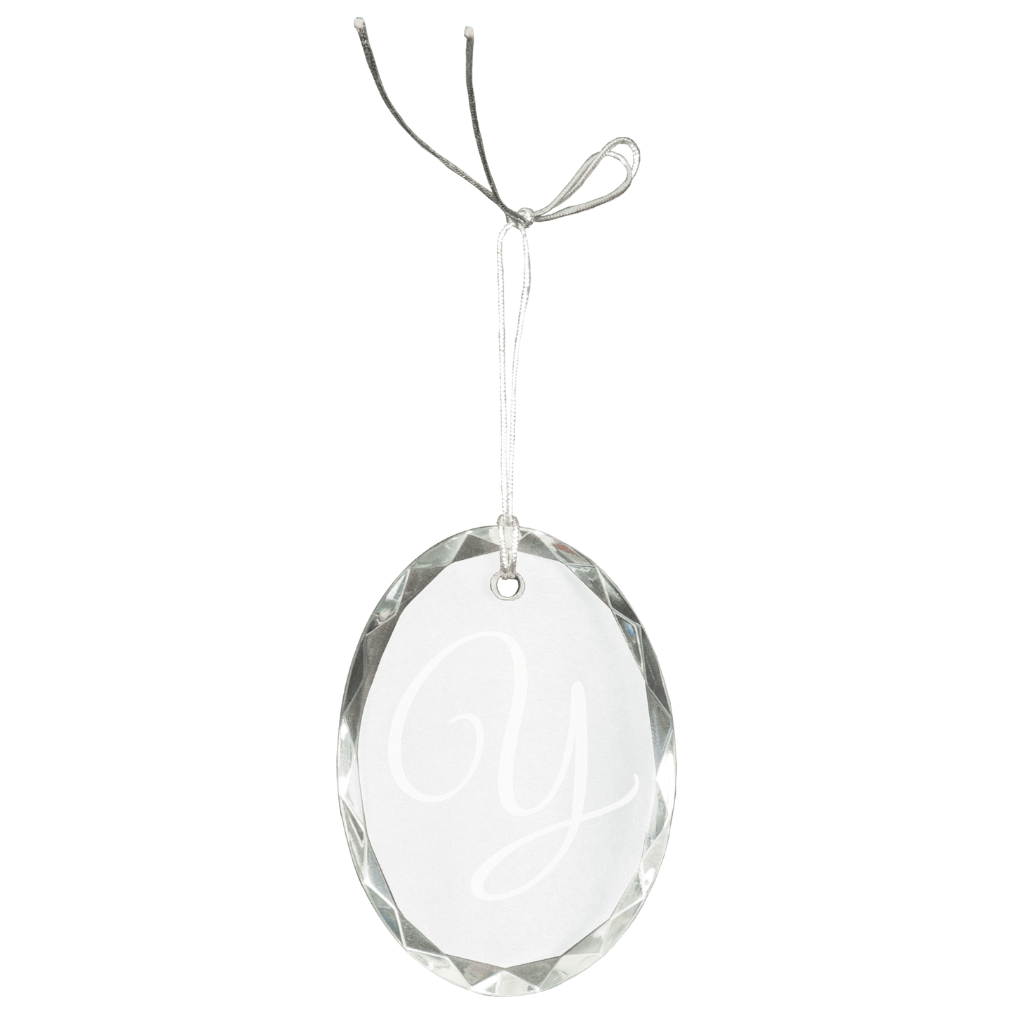 3 Crystal Faceted Oval Ornament