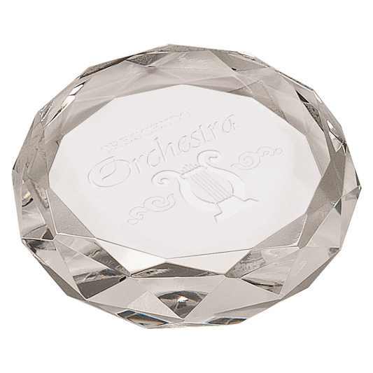 3 Clear Round Crystal Paperweight