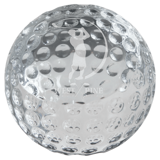 2 3 8 Crystal Golf Ball Paperweight