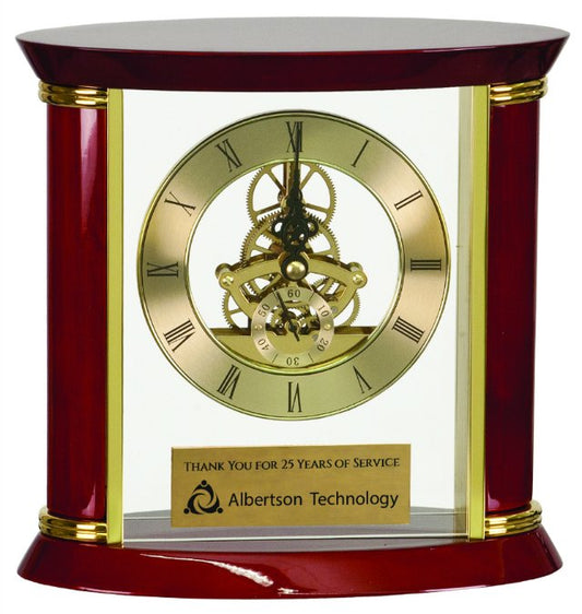 7 3 4 Executive Gold & Rosewood Piano Finish Clock