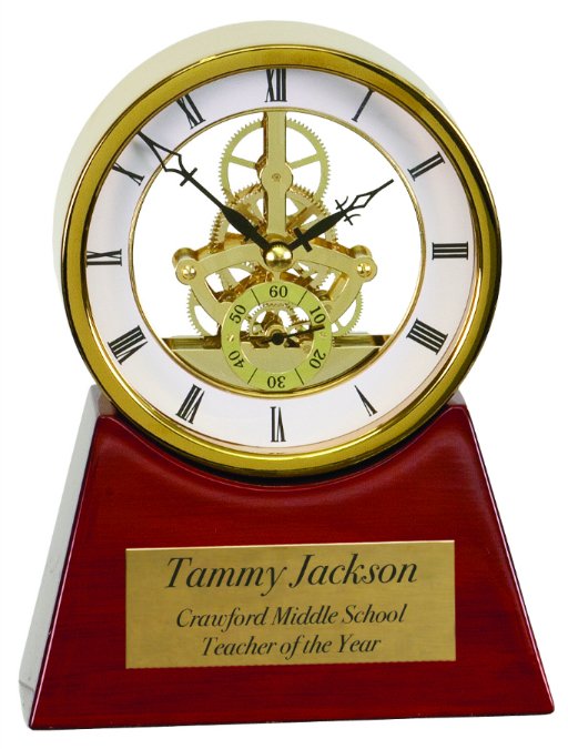 7 1 4 Executive Gold & Rosewood Piano Finish Clock