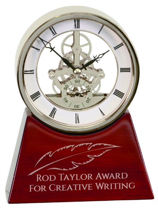 7 1 4 Executive Silver & Rosewood Piano Finish Clock