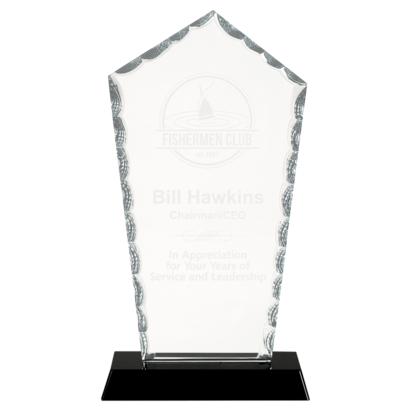 9 Diamond Facet Glass on Black Base