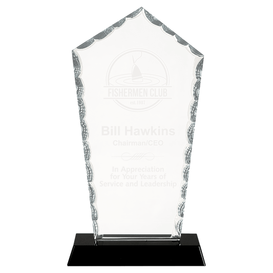 9 Diamond Facet Glass on Black Base