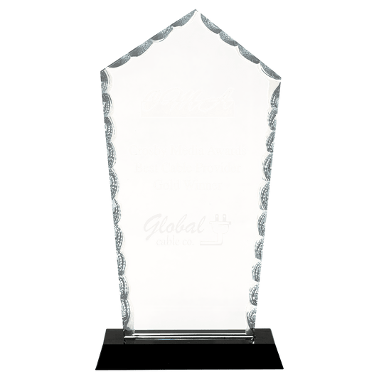 9 3 4 Diamond Facet Glass on Black Base