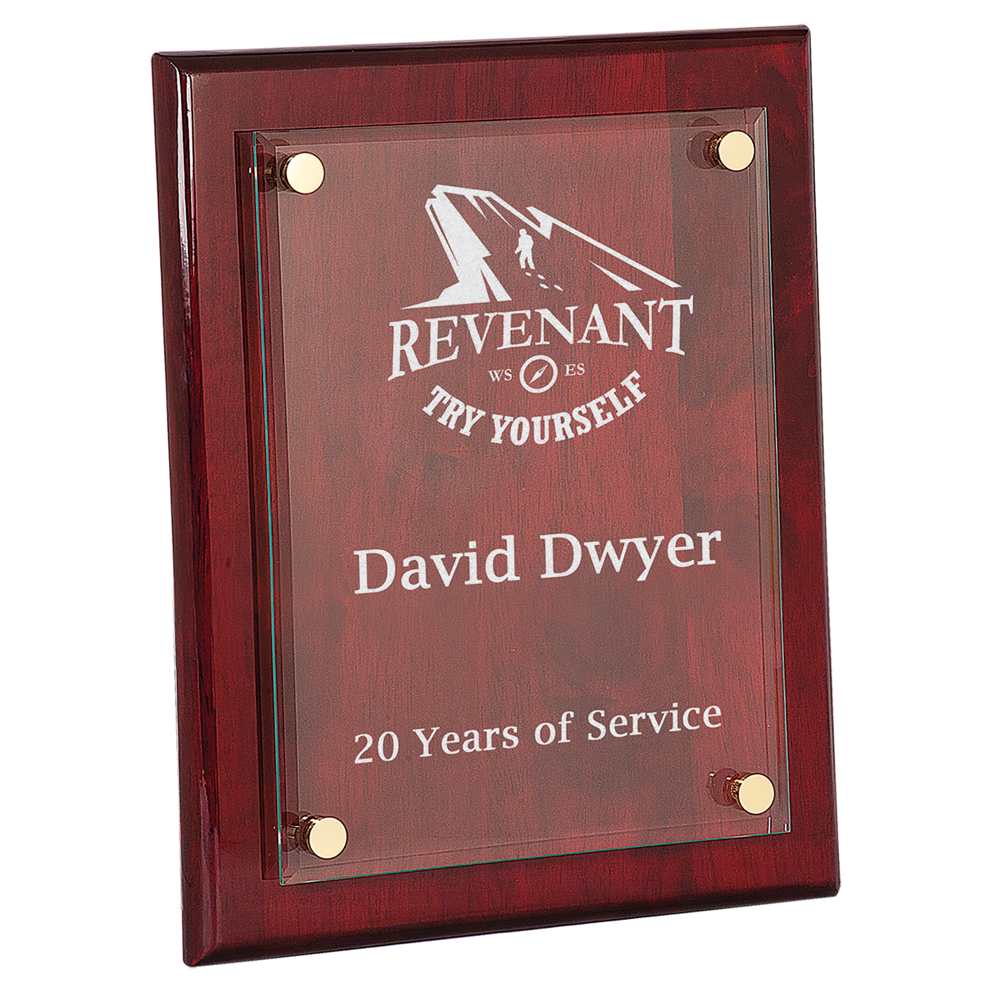 10 1 2 x 13 Rosewood Piano Finish Floating Glass Plaque