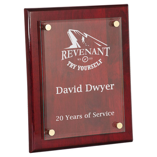 10 1 2 x 13 Rosewood Piano Finish Floating Glass Plaque