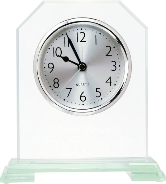 6 1 2 Clipped Corner Glass Clock