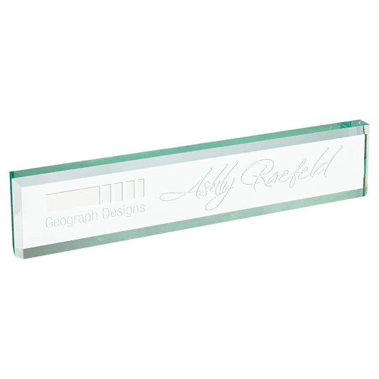 10 x 2 Jade Glass Desk Wedge