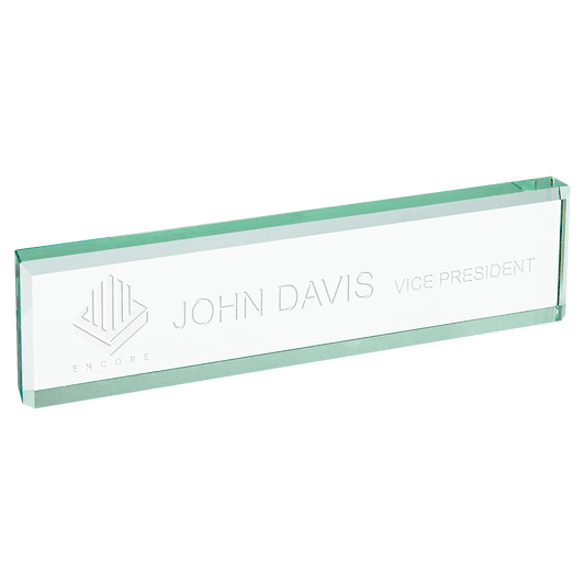 8 x 2 Jade Glass Desk Wedge