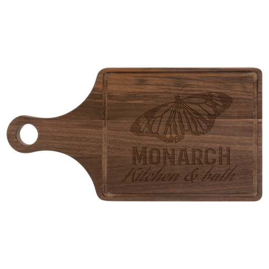 Walnut Paddle Shapled Cutting Board with Drip Ring