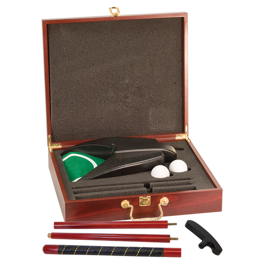 Rosewood Finish Executive Golf Gift Set