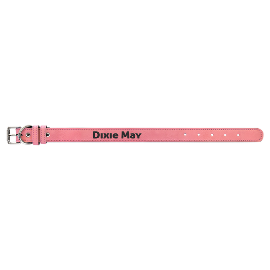 Small 15 x 3 4 Pink Laserable Leatherette Dog Collar