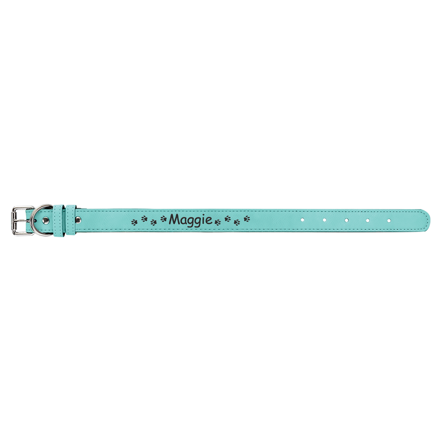 Small 15 x 3 4 Teal Laserable Leatherette Dog Collar
