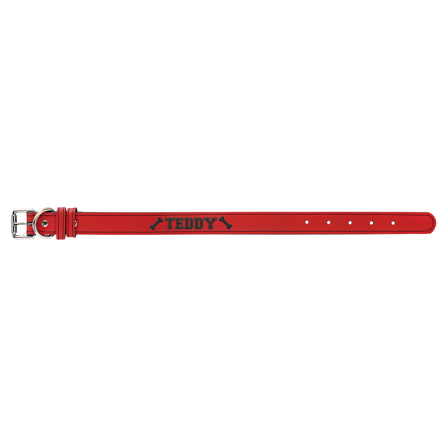 Small 15 x 3 4 Red Laserable Leatherette Dog Collar