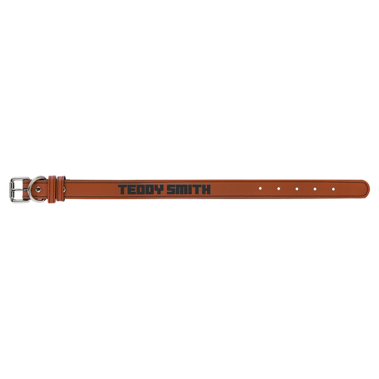 Medium 19 x 1 Rawhide Laserable Leatherette Dog Collar