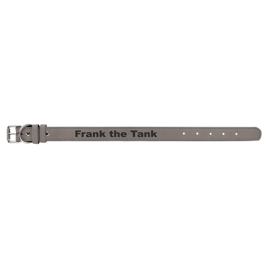 Medium 19 x 1 Gray Laserable Leatherette Dog Collar