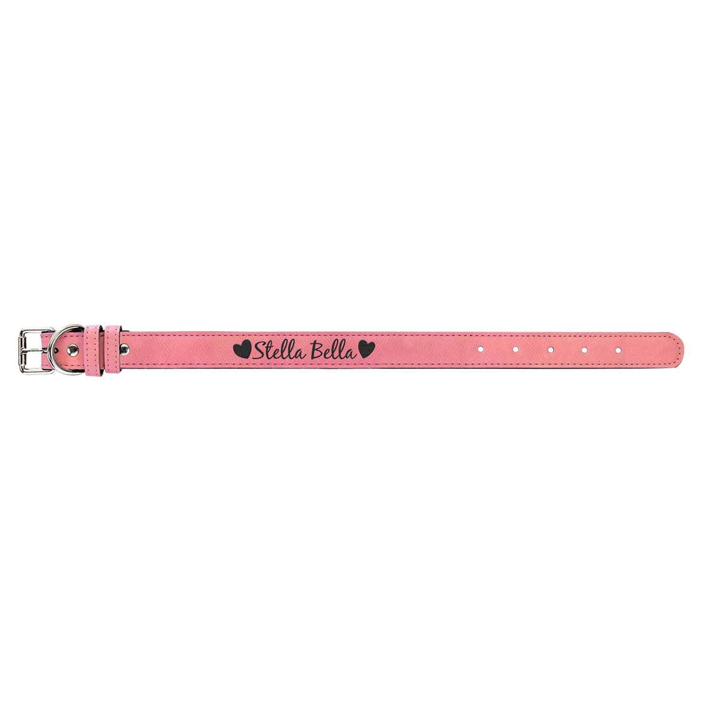 Medium 19 x 1 Pink Laserable Leatherette Dog Collar