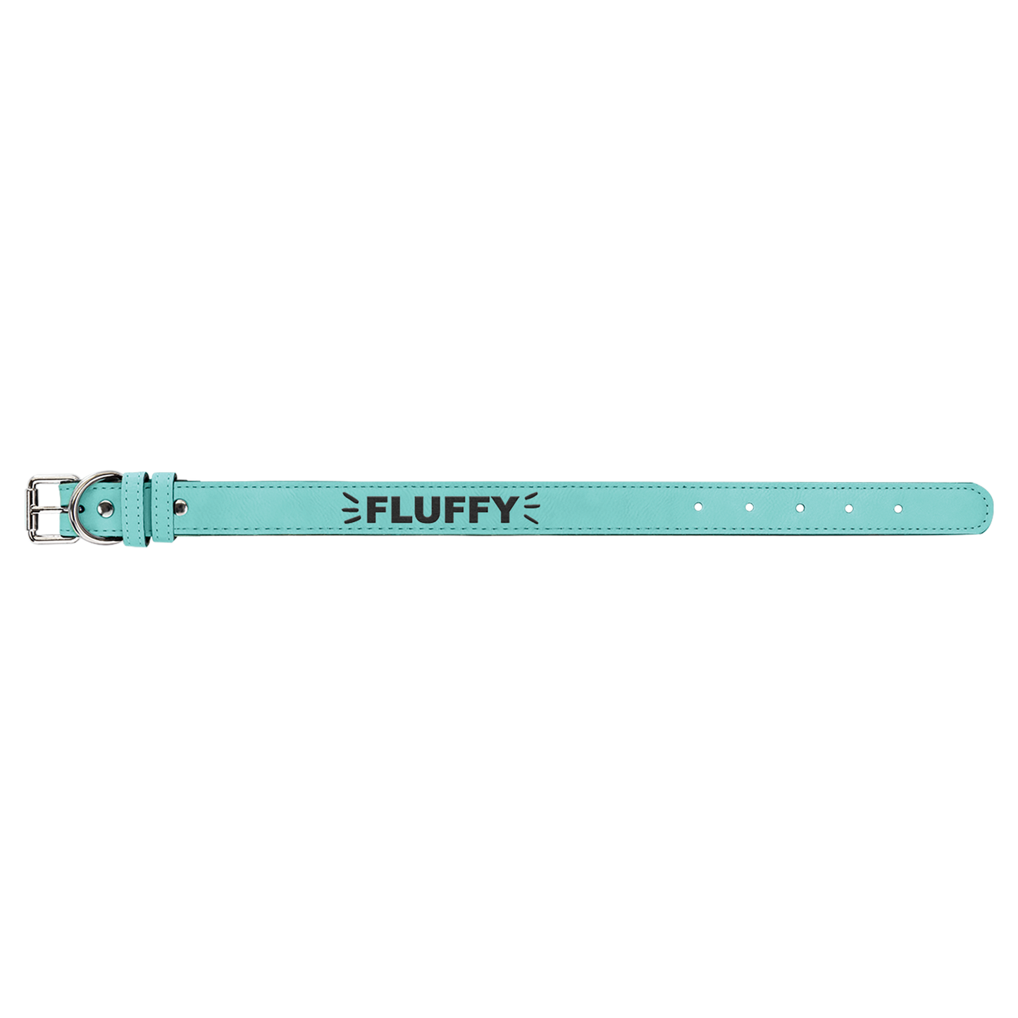 Medium 19 x 1 Teal Laserable Leatherette Dog Collar