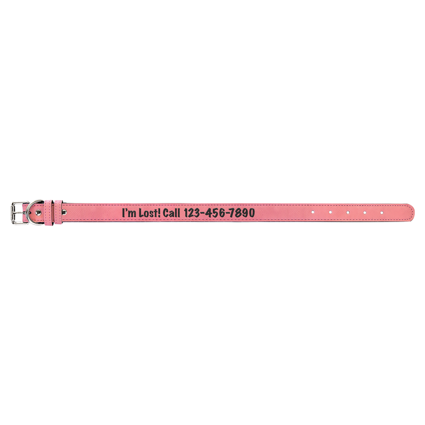 Large 23 x 1 Pink Laserable Leatherette Dog Collar