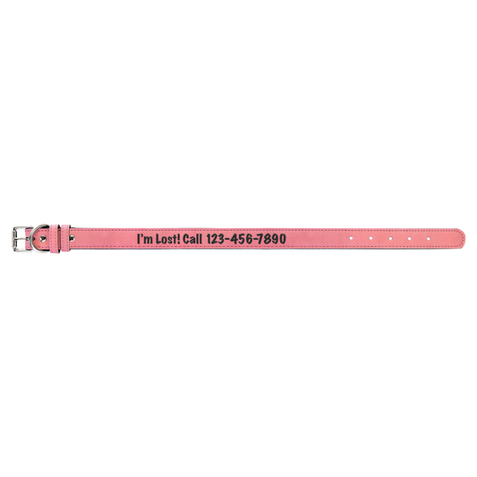 Large 23 x 1 Pink Laserable Leatherette Dog Collar