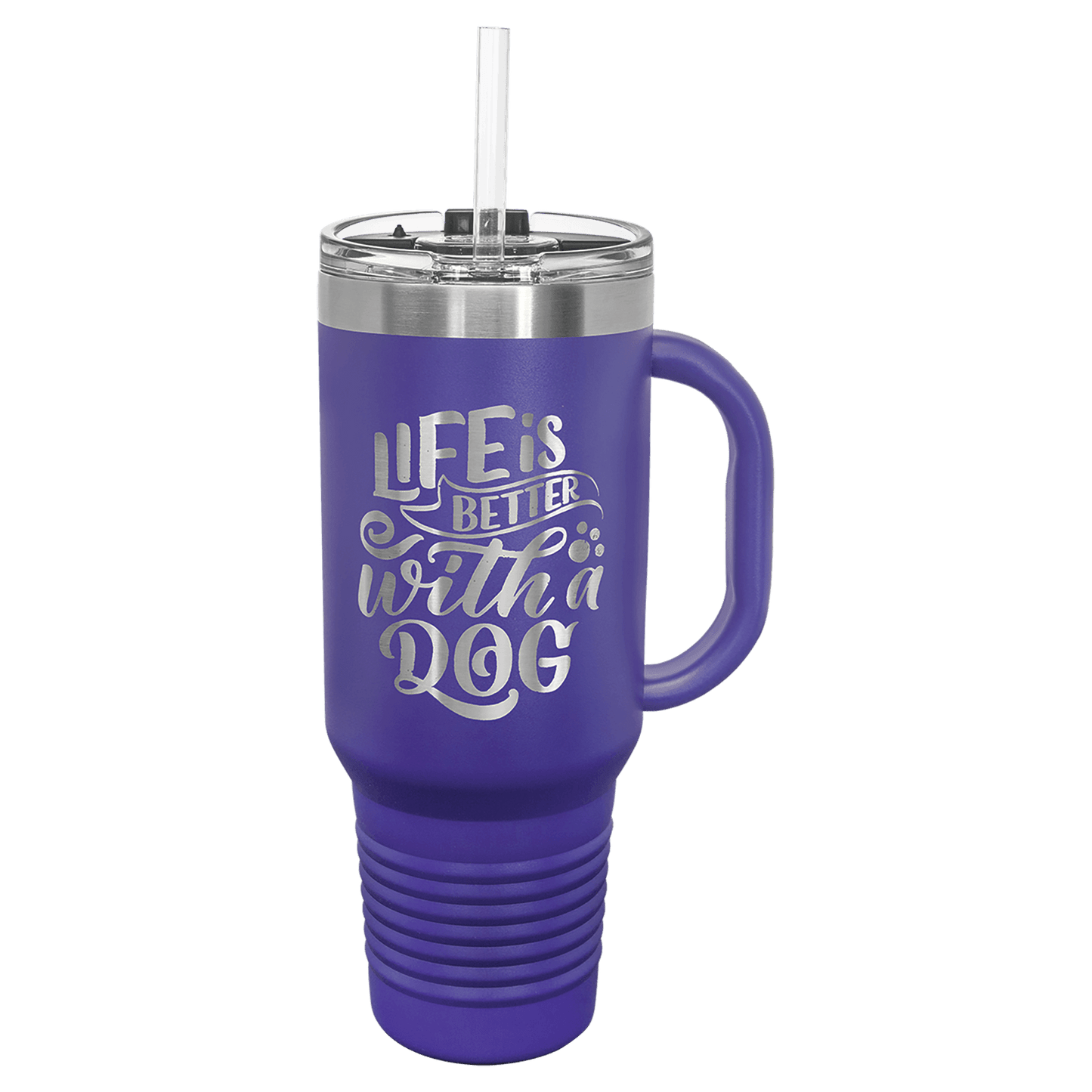 40 oz. Travel Mug with Straw and Snap Lid