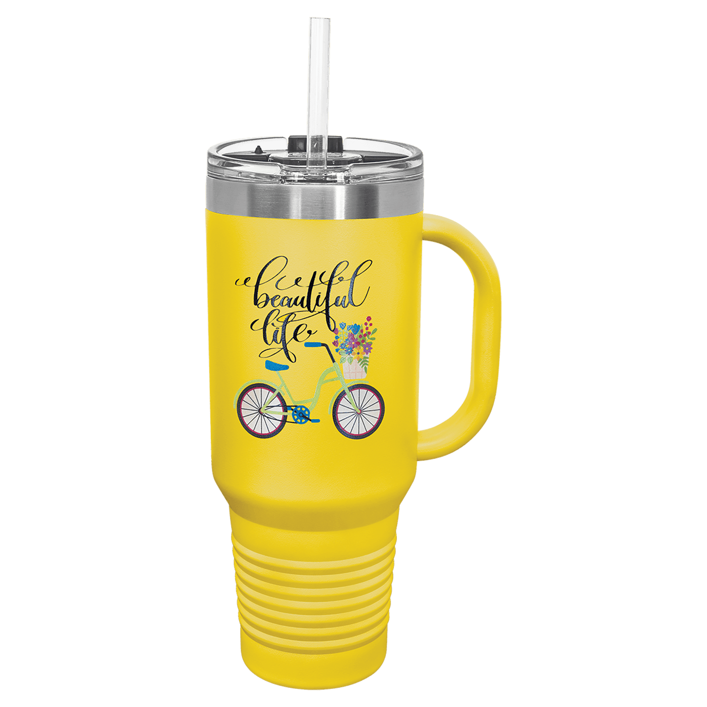40 oz. Travel Mug with Straw and Snap Lid