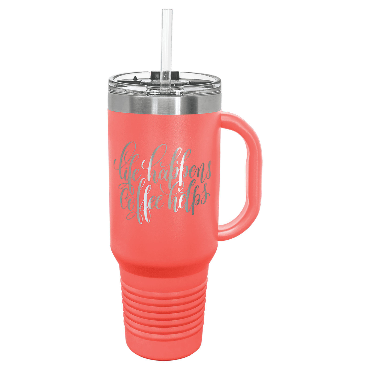 40 oz. Travel Mug with Straw and Snap Lid
