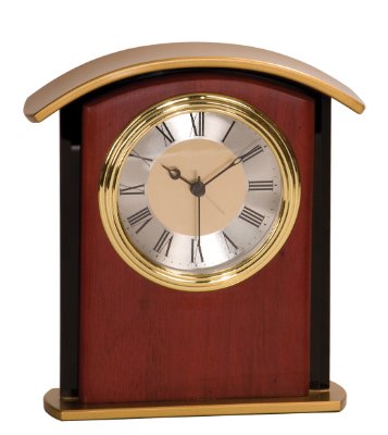 6 1 2 Mahogany Finish Gold Top Clock