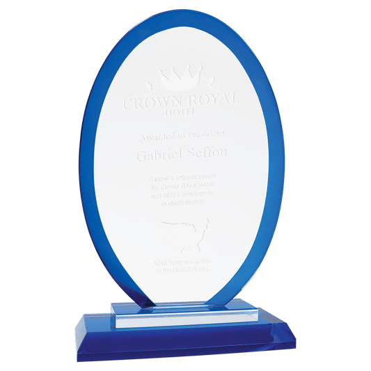 7 1 2 Oval Blue Regal Glass