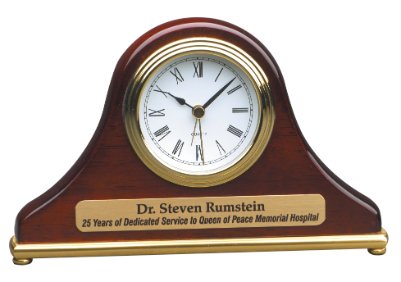 7 1 2 x 4 1 2 Rosewood Piano Finish Mantel Desk Clock