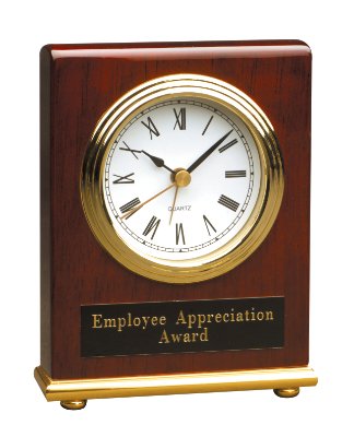 4 x 5 Rosewood Piano Finish Rectangle Desk Clock