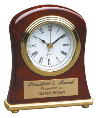 4 1 2 x 5 Rosewood Piano Finish Bell Shaped Desk Clock