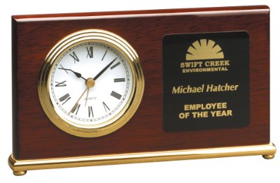 7 1 2 x 4 Rosewood Piano Finish Horizontal Desk Clock